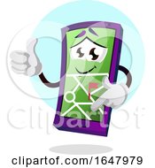 Poster, Art Print Of Cell Phone Mascot Character With A Map On The Screen