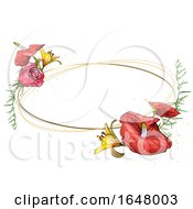 Poster, Art Print Of Watercolor Floral Frame Background