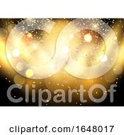 Poster, Art Print Of Gold Bokeh Lights Background With Confetti