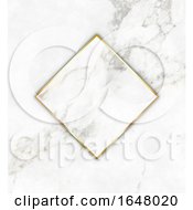 Poster, Art Print Of Gold And Marble Frame On A Marble Texture Background