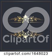 Poster, Art Print Of Decorative Background With Gold Ornamental Details