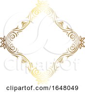 Poster, Art Print Of Diamond Shaped Ornate Golden Frame