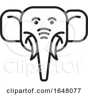 Poster, Art Print Of Black And White Elephant Face Icon