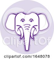 Poster, Art Print Of Purple Elephant Face Icon