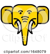 Poster, Art Print Of Yellow Elephant Face Icon