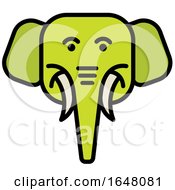 Poster, Art Print Of Green Elephant Face Icon