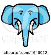 Poster, Art Print Of Blue Elephant Face Icon