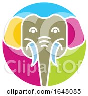 Poster, Art Print Of Colorful Elephant Face Icon