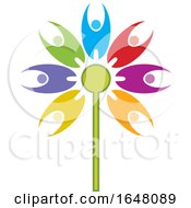 Poster, Art Print Of Abstract Colorful People Flower Icon