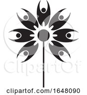 Poster, Art Print Of Abstract Black And White People Flower Icon