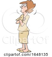 Poster, Art Print Of Cartoon Doubtful White Woman With Folded Arms