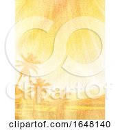 Poster, Art Print Of Tropical Scene Paint On Brown Crumpled Material