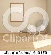 Poster, Art Print Of 3d Contemporary Living Room Interior And Modern Furniture
