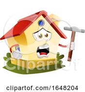 Poster, Art Print Of Home Mascot Character Holding A Hammer