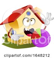 Poster, Art Print Of Home Mascot Character Holding A Pie Chart