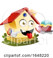 Poster, Art Print Of Home Mascot Character Holding A Cake