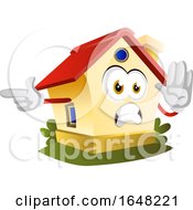 Poster, Art Print Of Home Mascot Character Pointing And Gesturing Stop