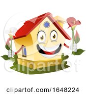 Poster, Art Print Of Home Mascot Character Holding Flowers