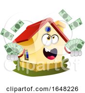 Poster, Art Print Of Home Mascot Character Holding Cash Money