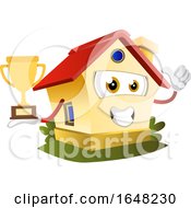 Poster, Art Print Of Home Mascot Character Holding A Trophy