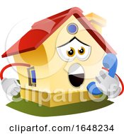 Poster, Art Print Of Home Mascot Character Talking On A Phone