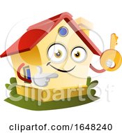 Poster, Art Print Of Home Mascot Character Holding A Key