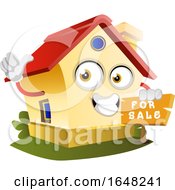 Poster, Art Print Of Home Mascot Character Holding A For Sale Sign