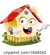 Poster, Art Print Of Home Mascot Character Pointing