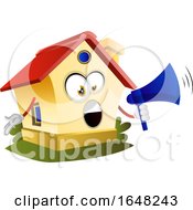 Poster, Art Print Of Home Mascot Character Using A Megaphone