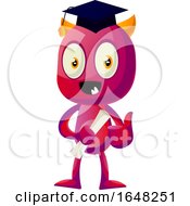Poster, Art Print Of Graduate Devil Mascot Character