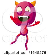 Devil Mascot Character Jumping