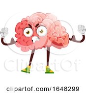 Brain Character Mascot Throwing A Tantrum