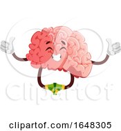 Poster, Art Print Of Brain Character Mascot Meditating