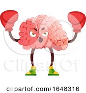 Poster, Art Print Of Brain Character Mascot Boxer