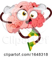 Poster, Art Print Of Brain Character Mascot Going Crazy