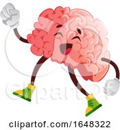 Poster, Art Print Of Walking Brain Character Mascot