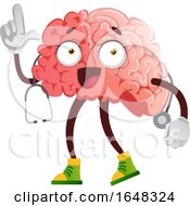 Poster, Art Print Of Doctor Brain Character Mascot Holding Up A Finger