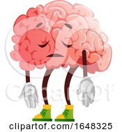 Poster, Art Print Of Sad Brain Character Mascot