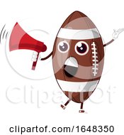 Poster, Art Print Of Cartoon American Football Mascot Character Using A Megaphone