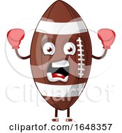 Poster, Art Print Of Cartoon American Football Mascot Character Wearing Boxing Gloves