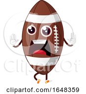 Poster, Art Print Of Cartoon Scared American Football Mascot Character