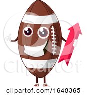 Poster, Art Print Of Cartoon American Football Mascot Character Holding An Arrow