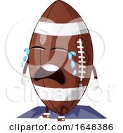 Poster, Art Print Of Cartoon American Football Mascot Character Crying