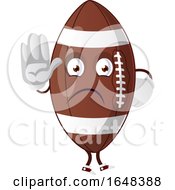 Poster, Art Print Of Cartoon American Football Mascot Character Gesturing Stop