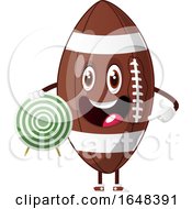 Poster, Art Print Of Cartoon American Football Mascot Character Holding A Target