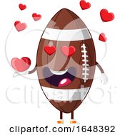 Poster, Art Print Of Cartoon American Football Mascot Character In Love