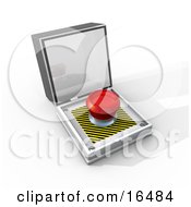 Red Panic Button In A Little Box Clipart Illustration Graphic