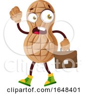Poster, Art Print Of Cartoon Peanut Mascot Character Carrying A Briefcase