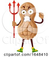Poster, Art Print Of Cartoon Peanut Mascot Character Holding A Trident