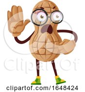 Poster, Art Print Of Cartoon Peanut Mascot Character Gesturing Stop